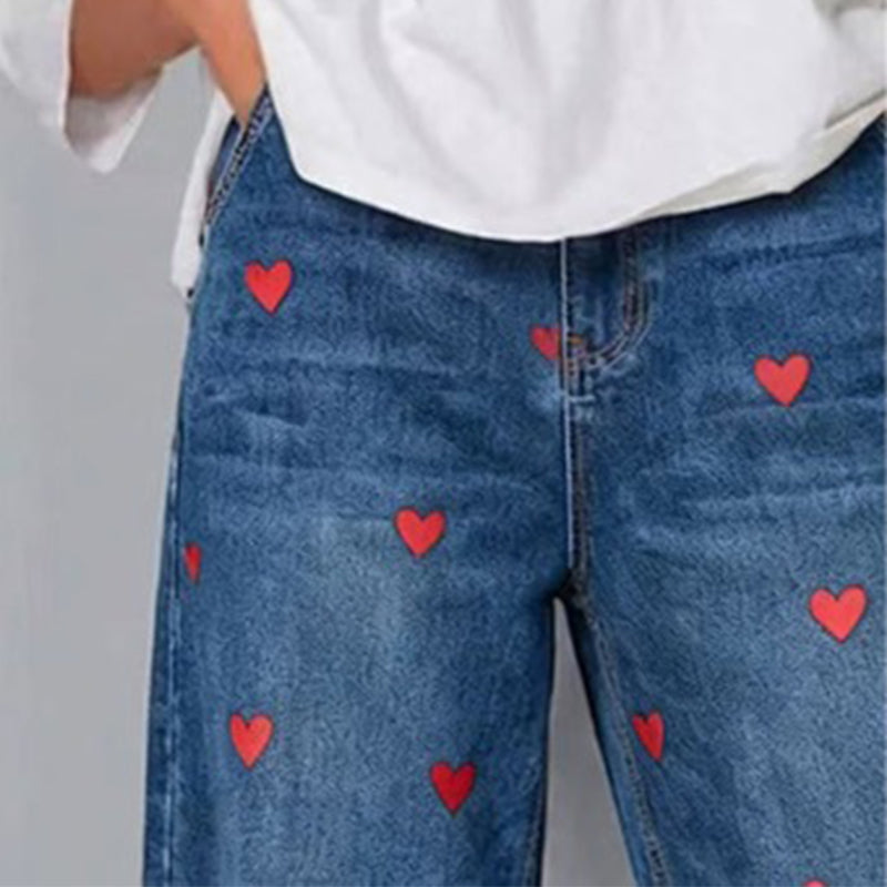 Arabella - Schlagjeans mit Herzmuster