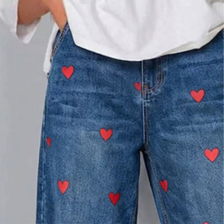 Arabella - Schlagjeans mit Herzmuster