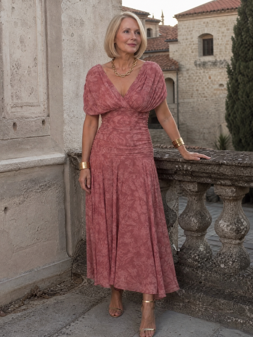 Galatea - Leichtes schulterfreies Midikleid