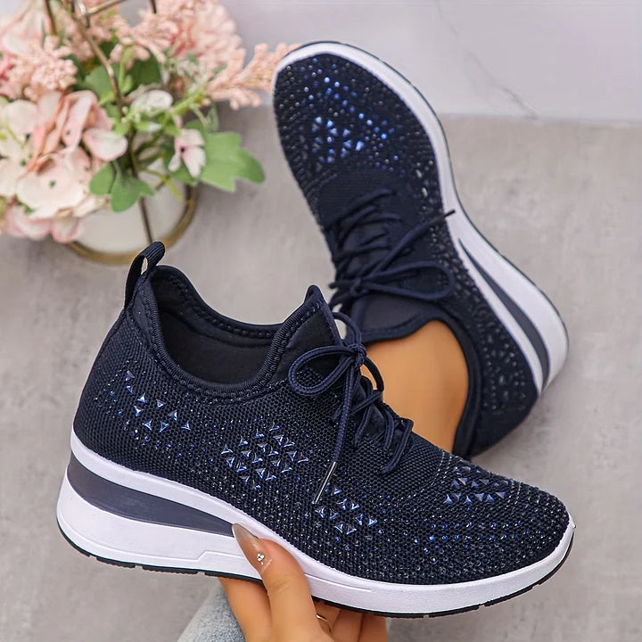 Lilia - Strassbesetzte Sneaker mit Keilabsatz