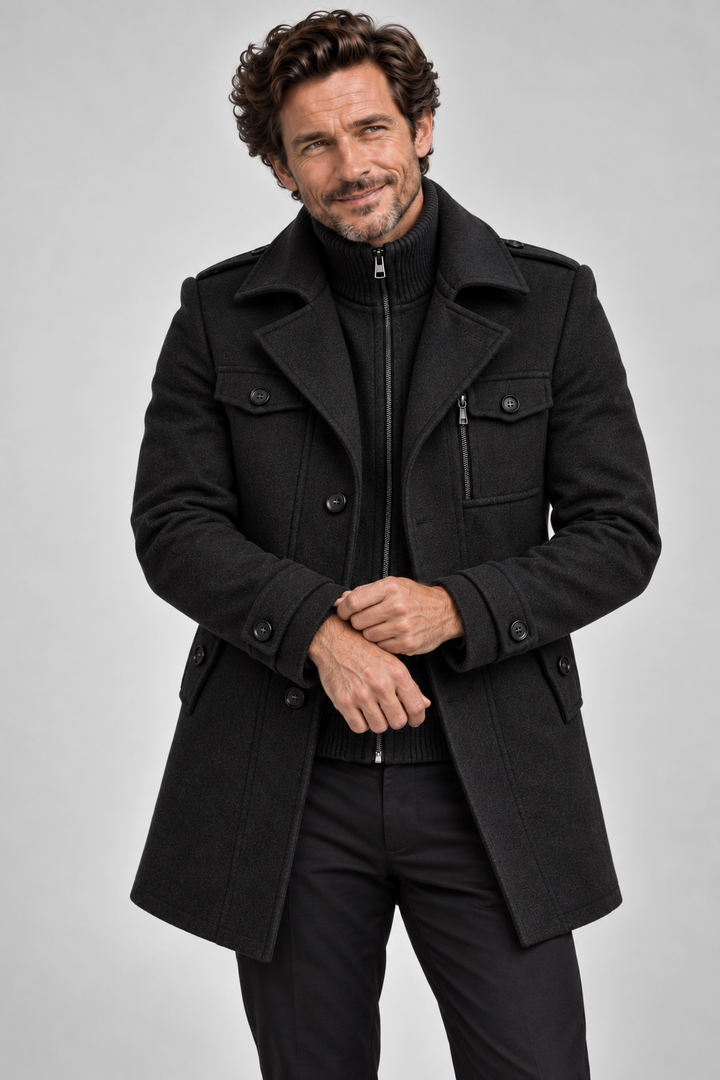 Ivan - Doppelreihiger Longline-Mantel