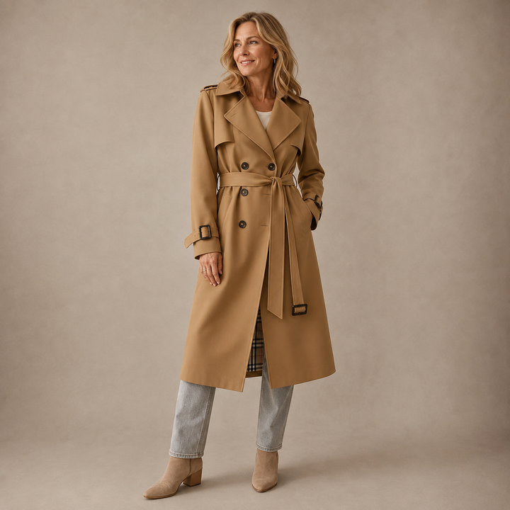 Lila - Taillierter Trenchcoat