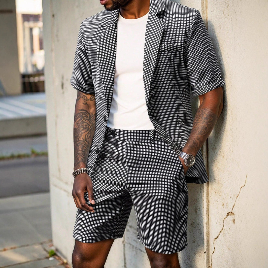 Rufus - Taillierter Karo-Shorts-Anzug