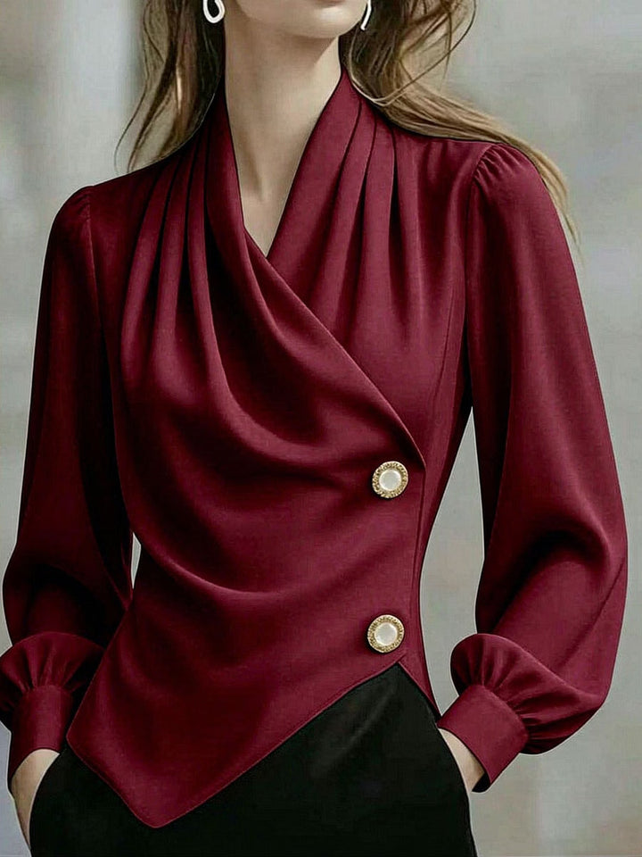 Ximena - Elegante drapierte Satinbluse