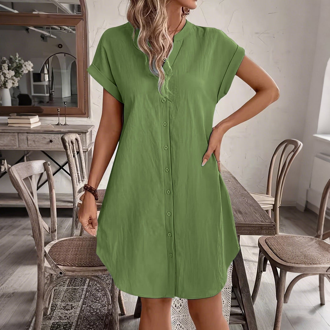 Ainslea - Strukturiertes Mini-Hemdblusenkleid