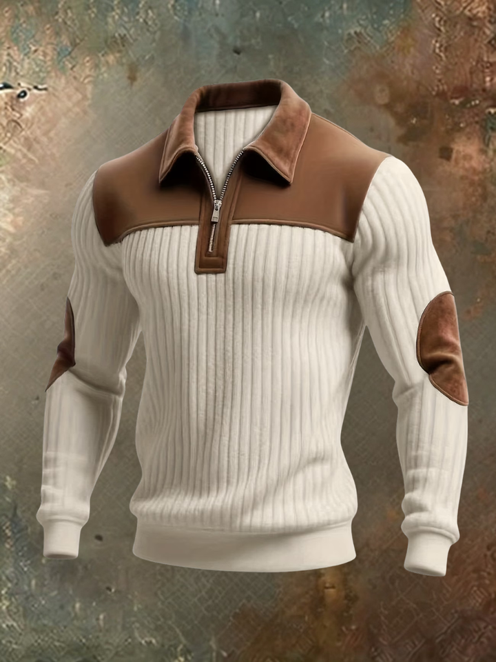 Cyrus - Strukturierter Half-Zip-Pullover