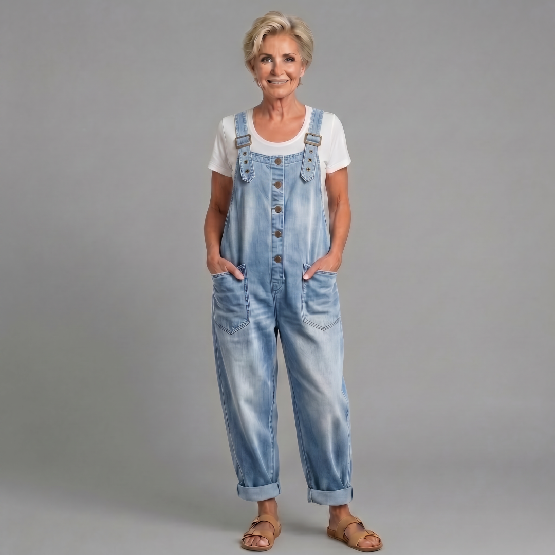 Rowella - Weiche Latzhose mit weitem Bein