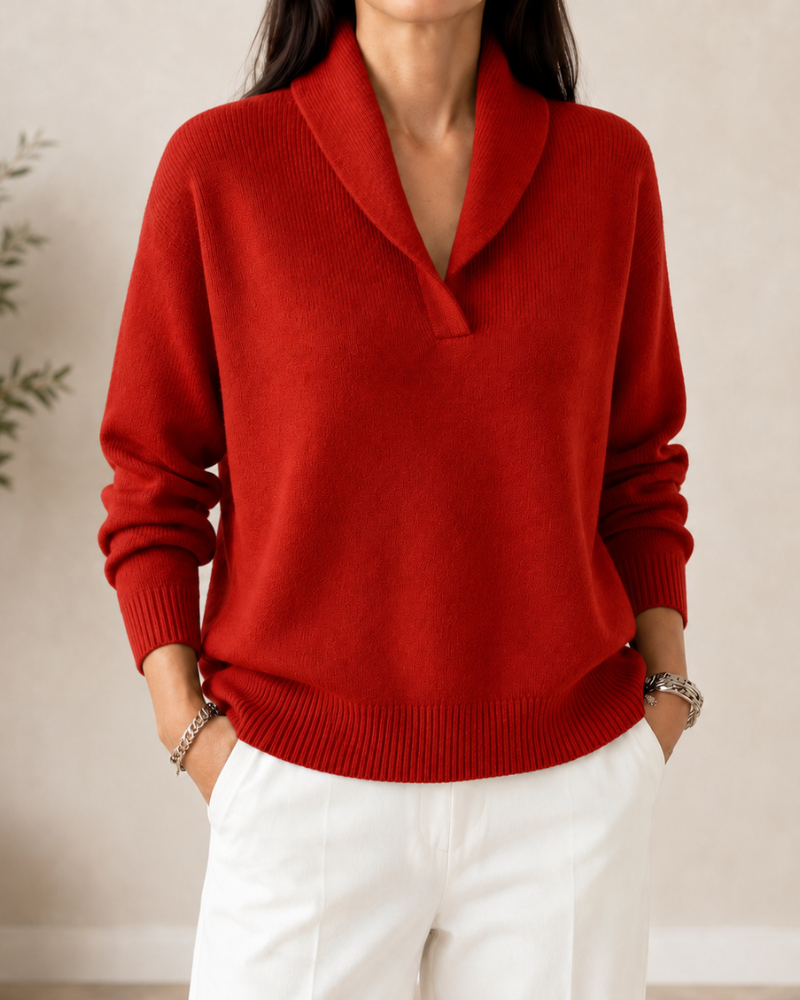 Amandina - Weichgriffiger V-Ausschnitt-Pullover
