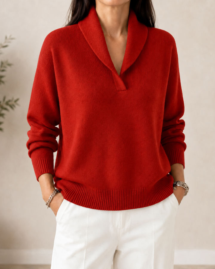 Amandina - Weichgriffiger V-Ausschnitt-Pullover