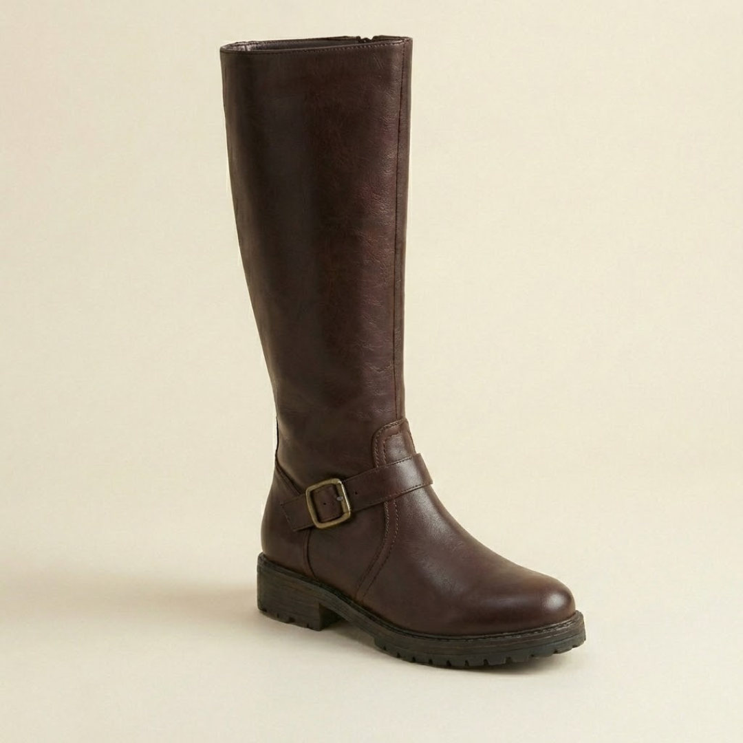 Estera - Elegante Stiefel mit doppeltem Reißverschluss und Blockabsatz