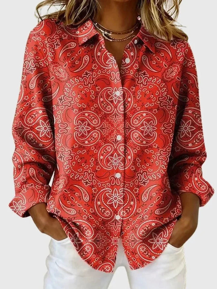 Gillian - Hochwertige Paisley-Bluse