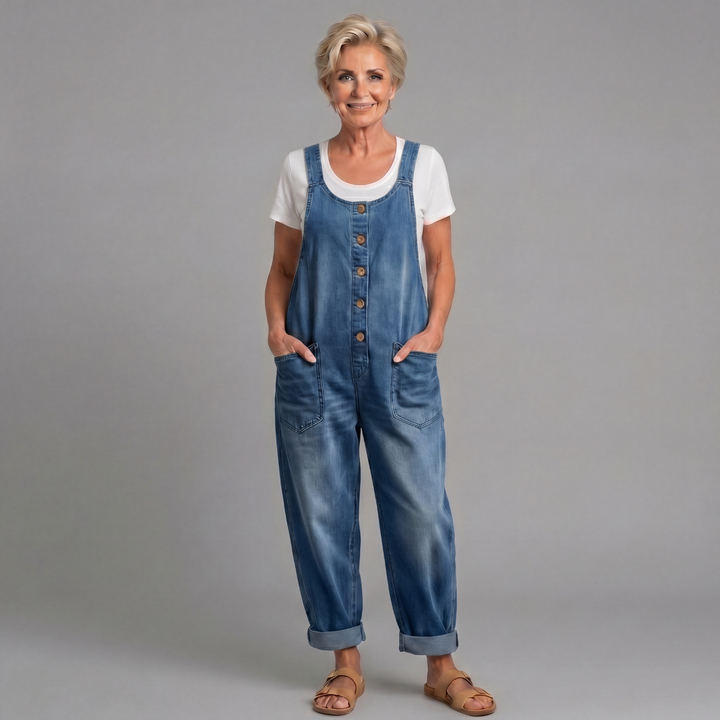 Rowella - Weiche Latzhose mit weitem Bein