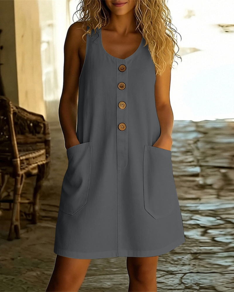 Katelin - Luftiges Sommerkleid mit Knopfleiste vorn