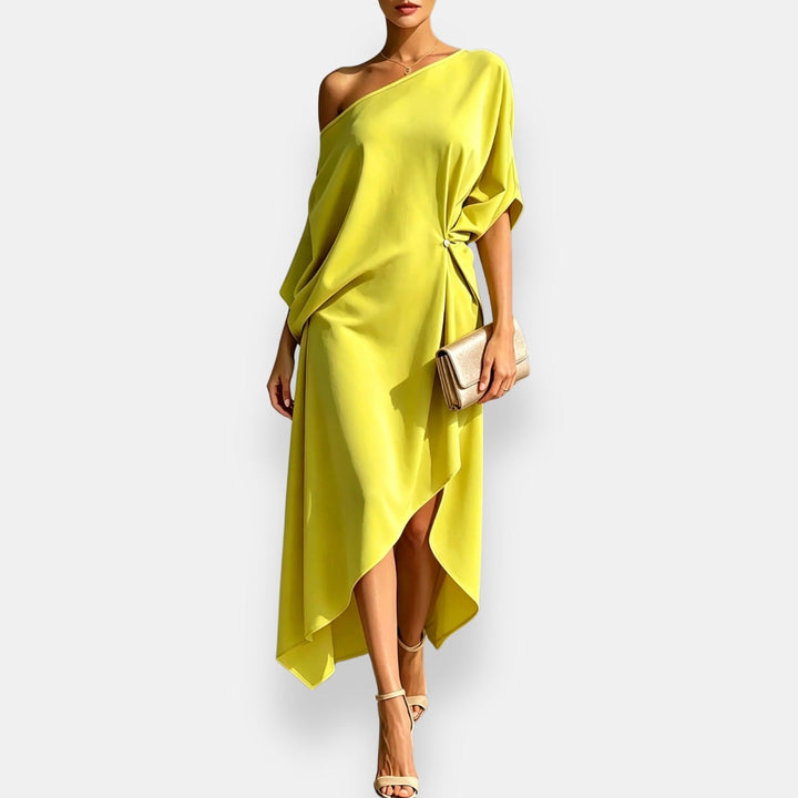 Edwina - fließendes asymmetrisches Abendkleid
