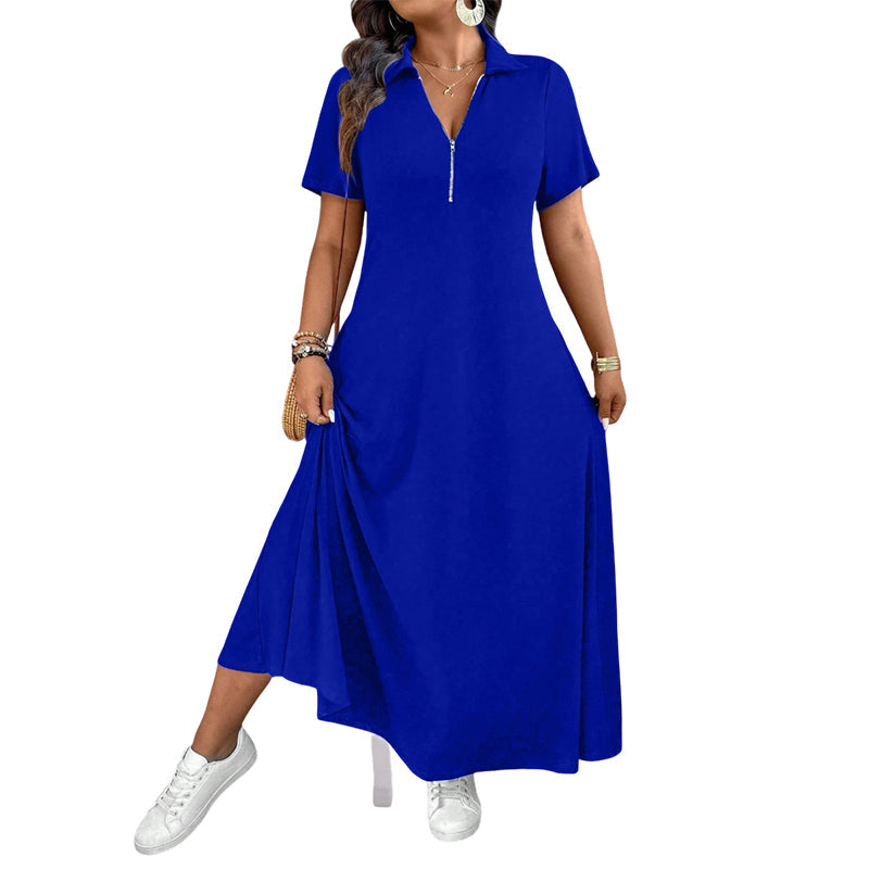 Primelle - Softtouch-Maxikleid mit Zip-Kragen