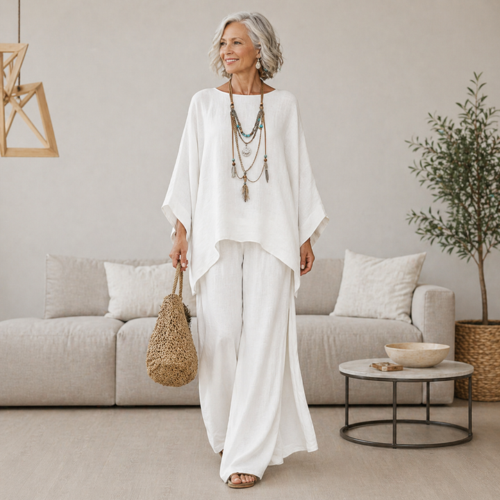 Annisette - Soft-Touch Zweiteiler mit weiter Hose