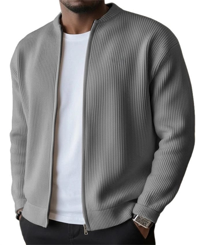 Foster - Rippstrick-Cardigan mit Reißverschluss