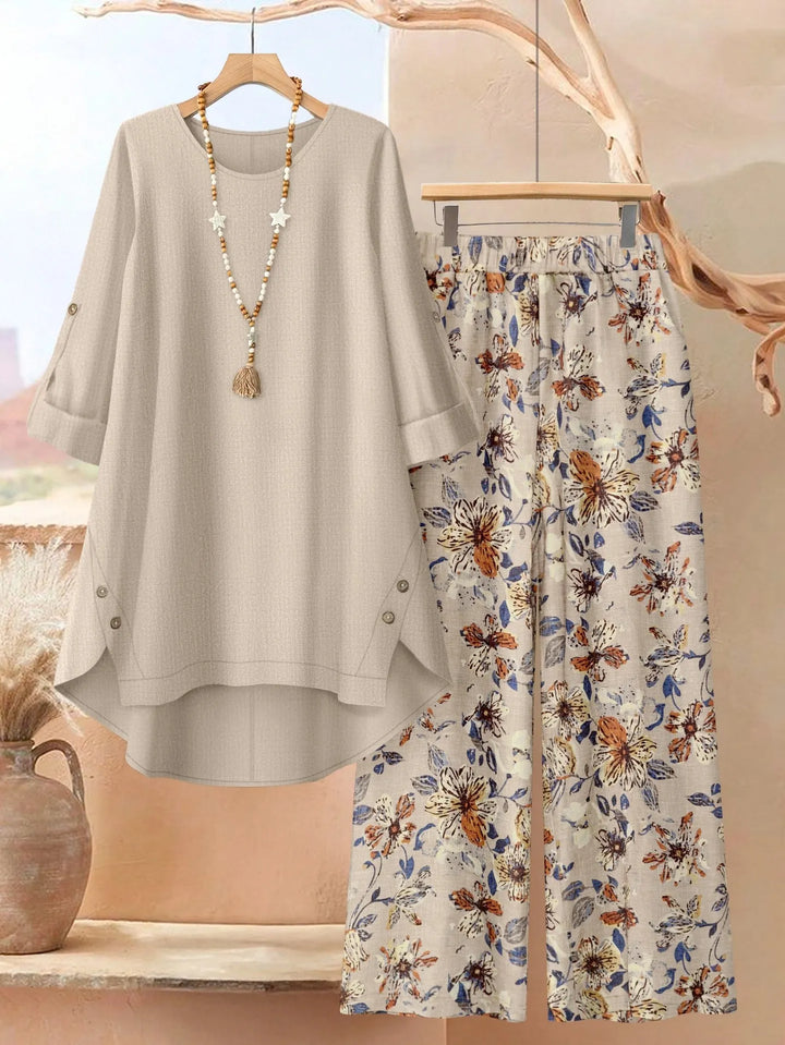 Rosette - Set aus luftiger, mehrlagiger Tunika und weiter Hose
