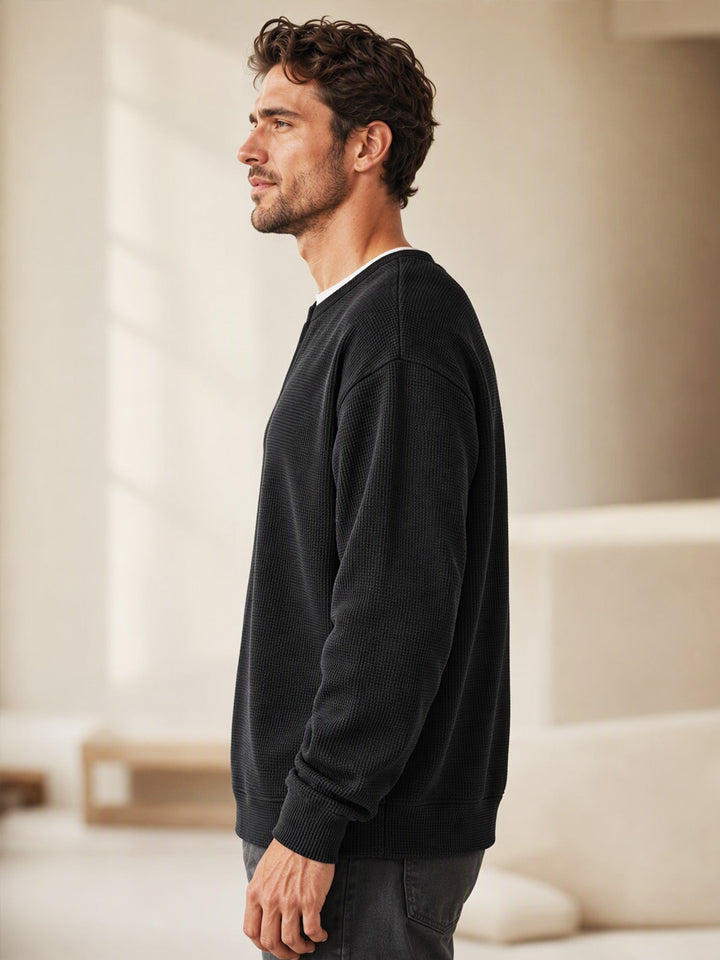 Oswald - Waffelstrukturiertes Longsleeve