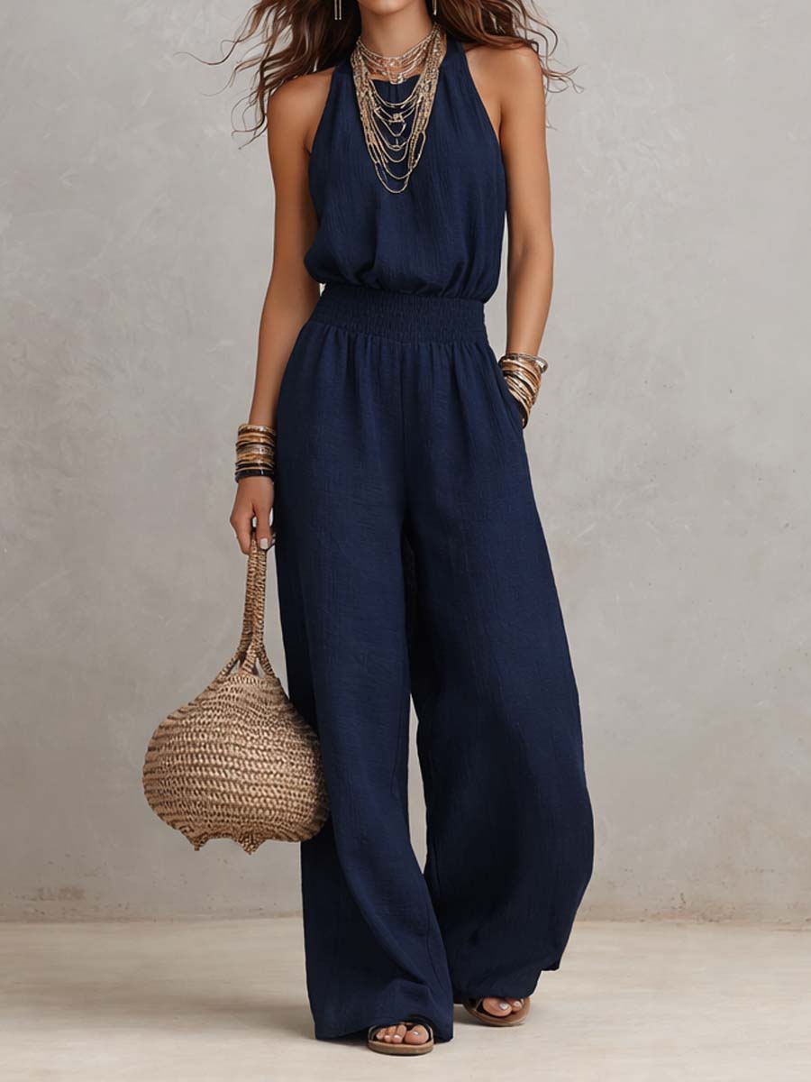 Elenie - Leichter Neckholder-Jumpsuit