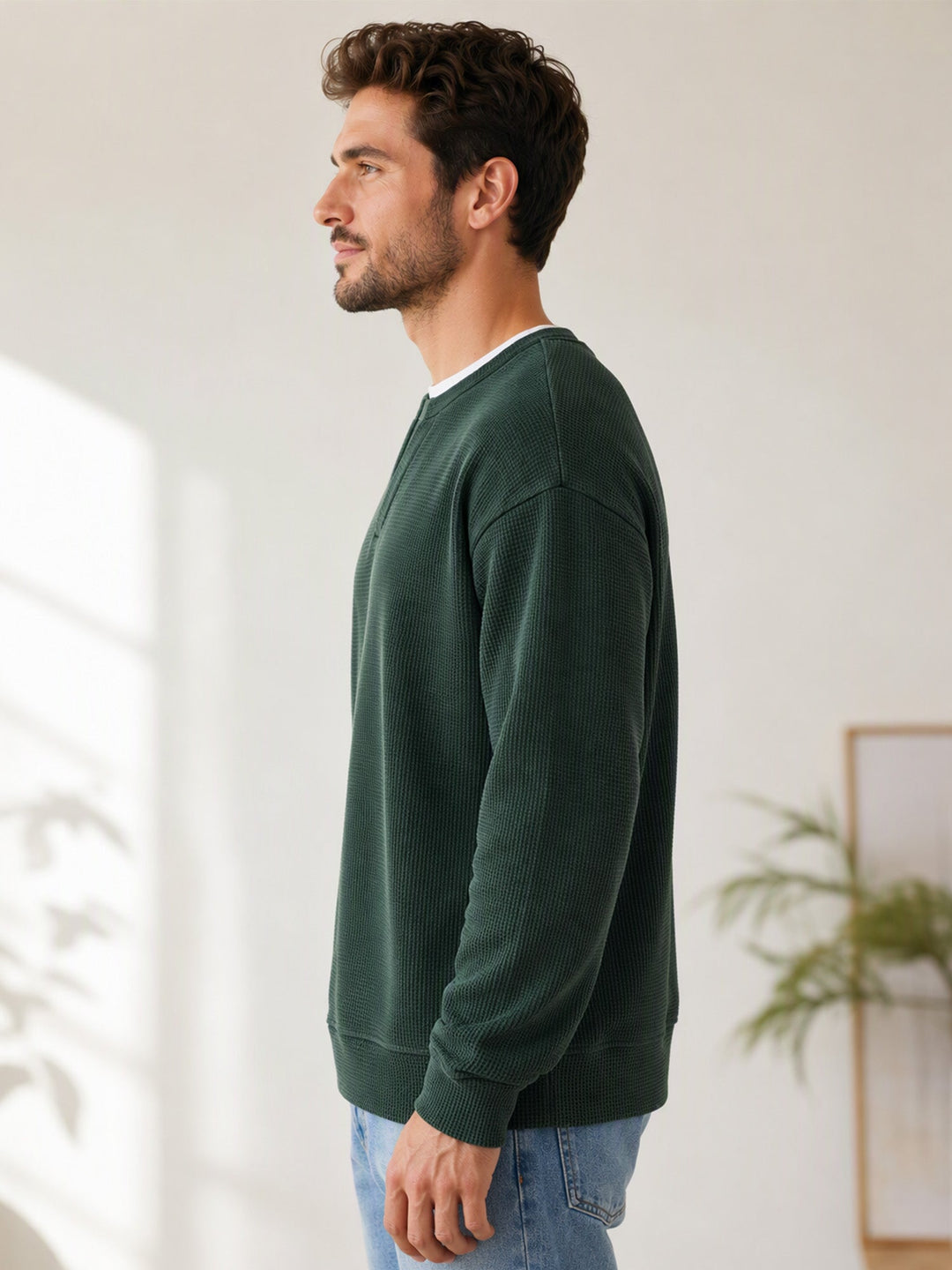 Oswald - Waffelstrukturiertes Longsleeve