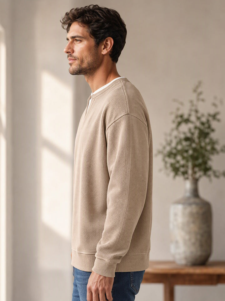 Oswald - Waffelstrukturiertes Longsleeve