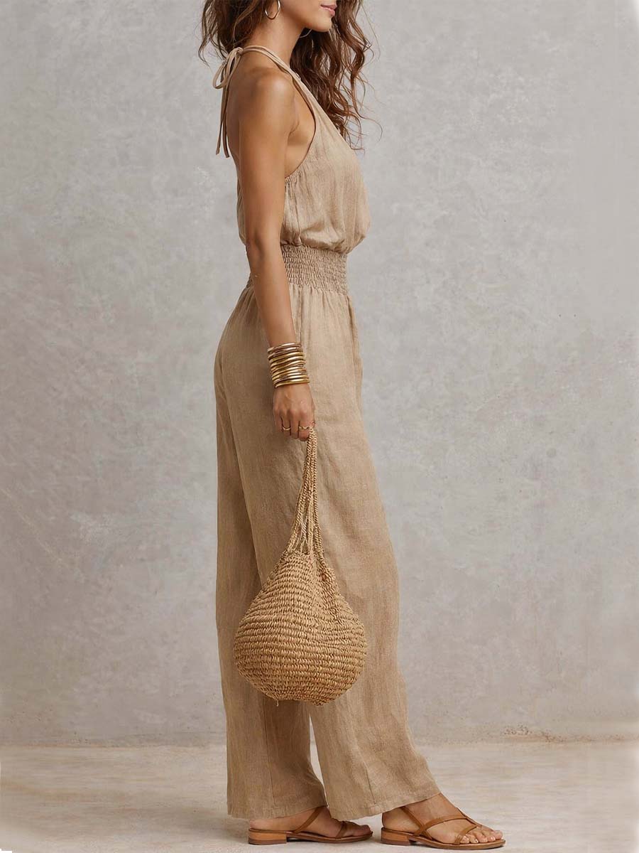 Elenie - Leichter Neckholder-Jumpsuit