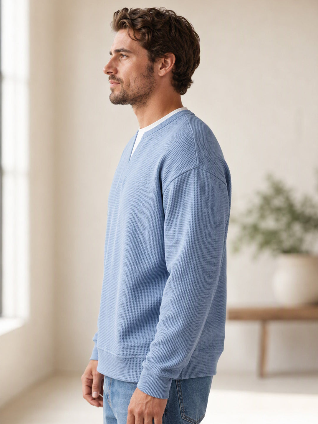 Oswald - Waffelstrukturiertes Longsleeve