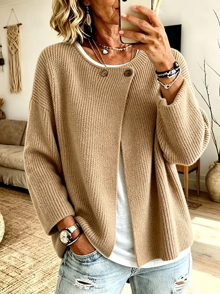 Anisa - Legerer Strick-Cardigan mit Knopfdetails