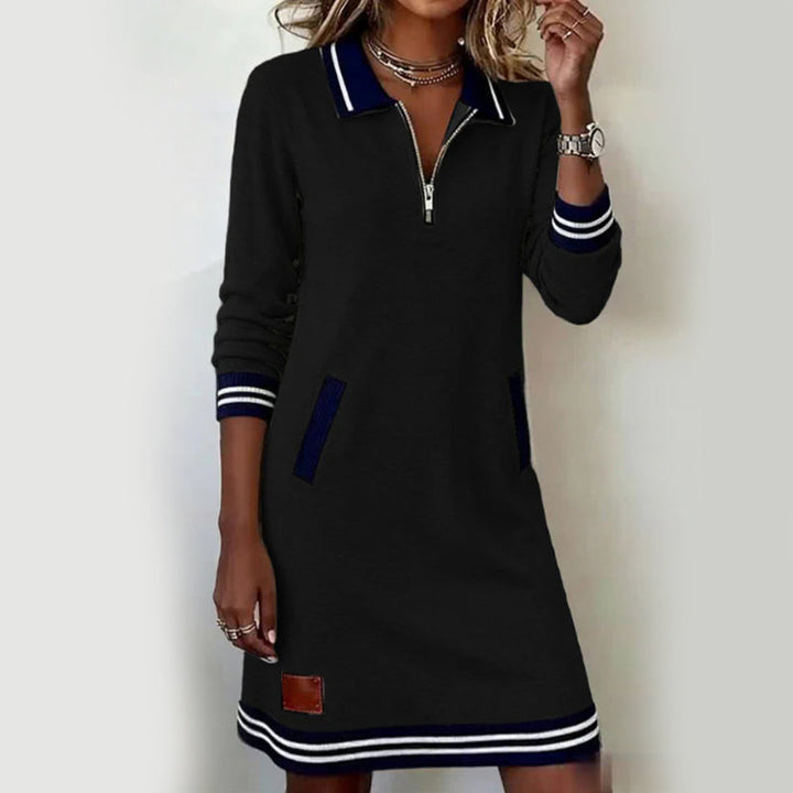 Caelyn - Softtouch-Polo-Kleid mit Viertelreißverschluss