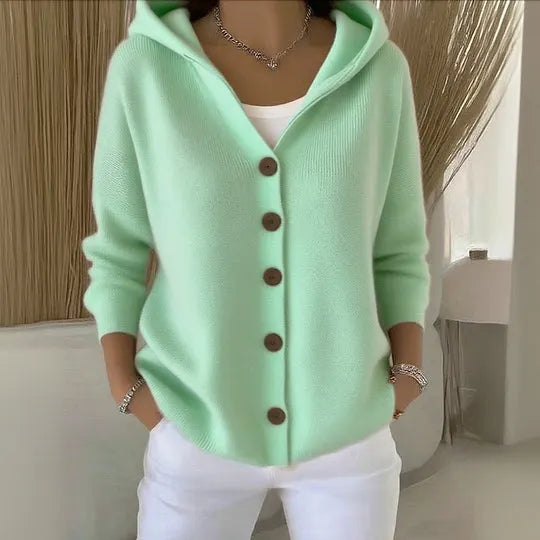 Carlotte - Kuschelige Kapuzen-Strickjacke