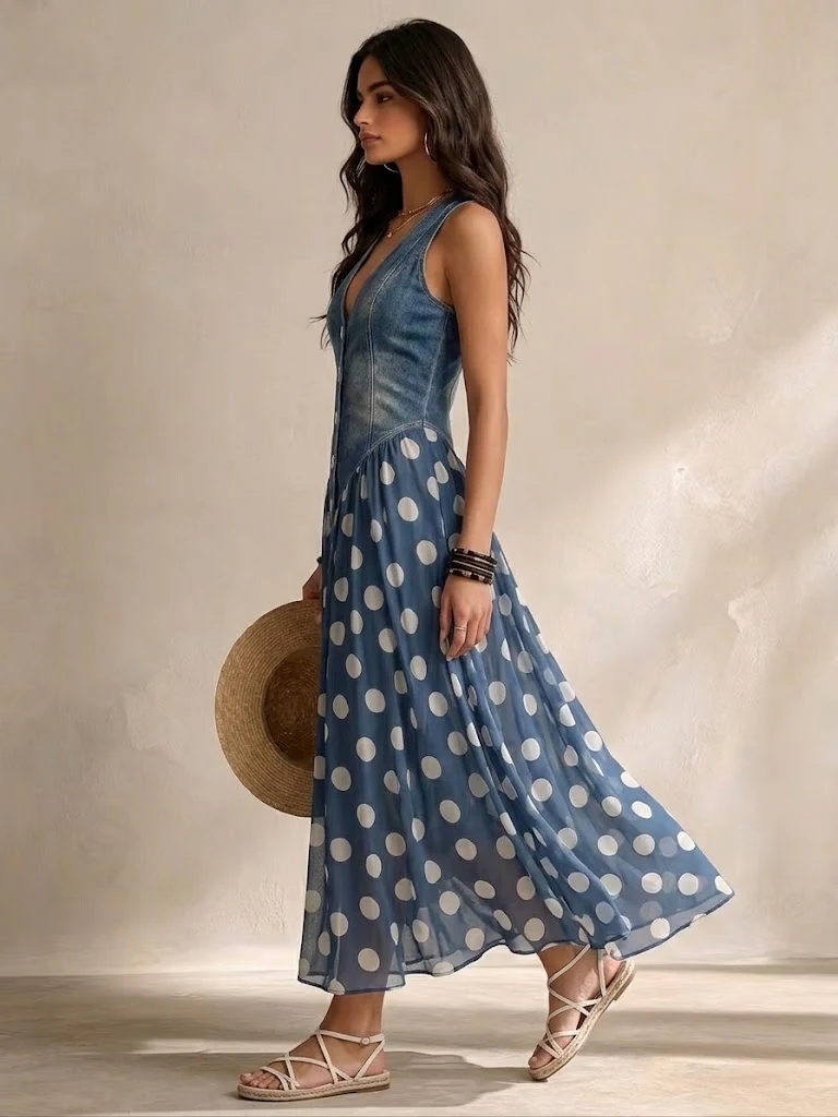 Orianelle - Elegantes Polka-Dot-Kleid