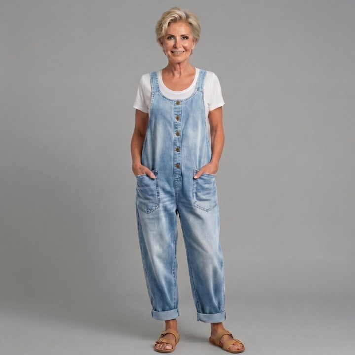Rowella - Weiche Latzhose mit weitem Bein