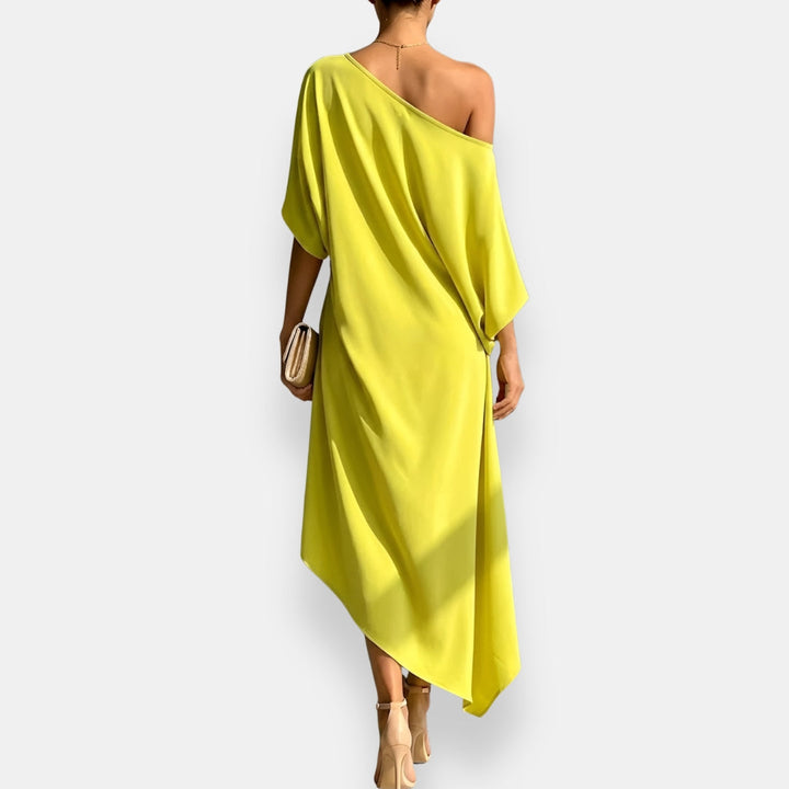 Edwina - fließendes asymmetrisches Abendkleid