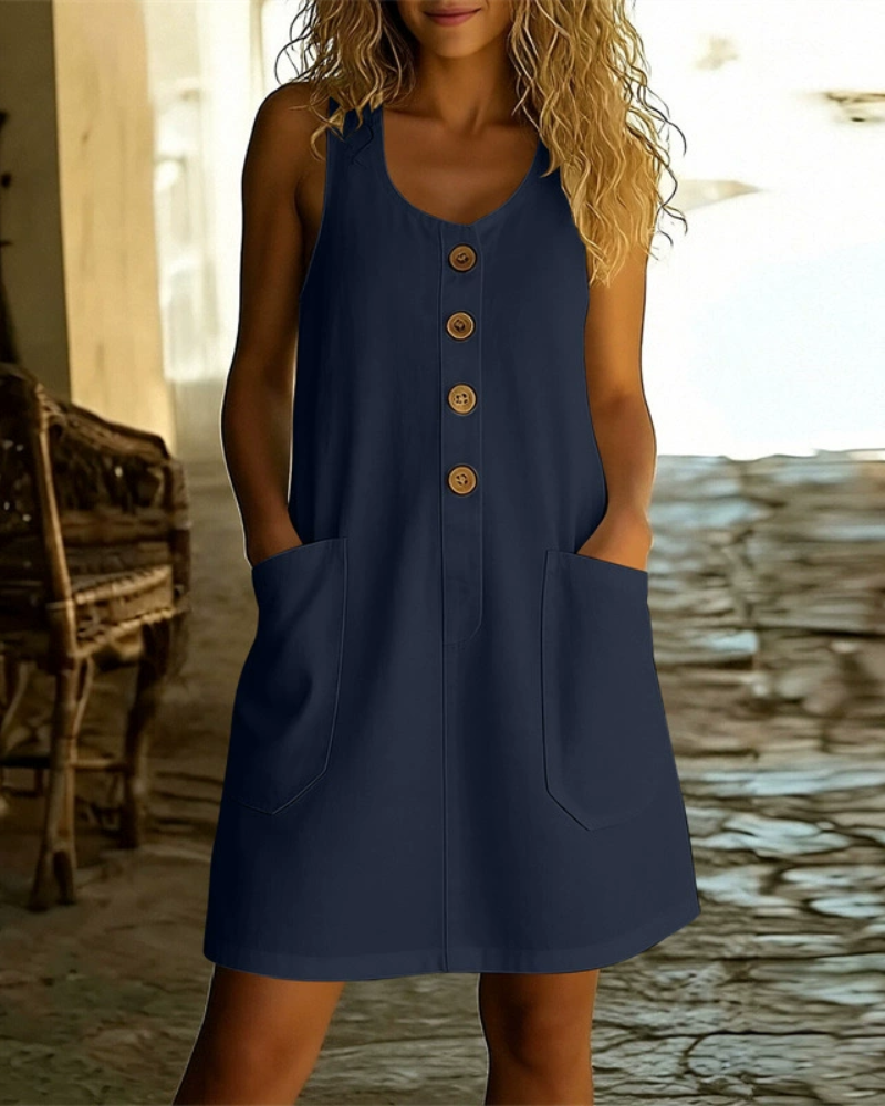 Katelin - Luftiges Sommerkleid mit Knopfleiste vorn