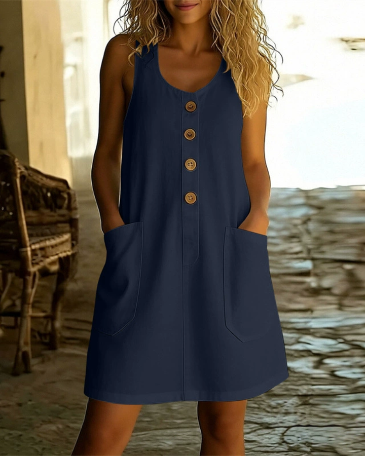 Katelin - Luftiges Sommerkleid mit Knopfleiste vorn
