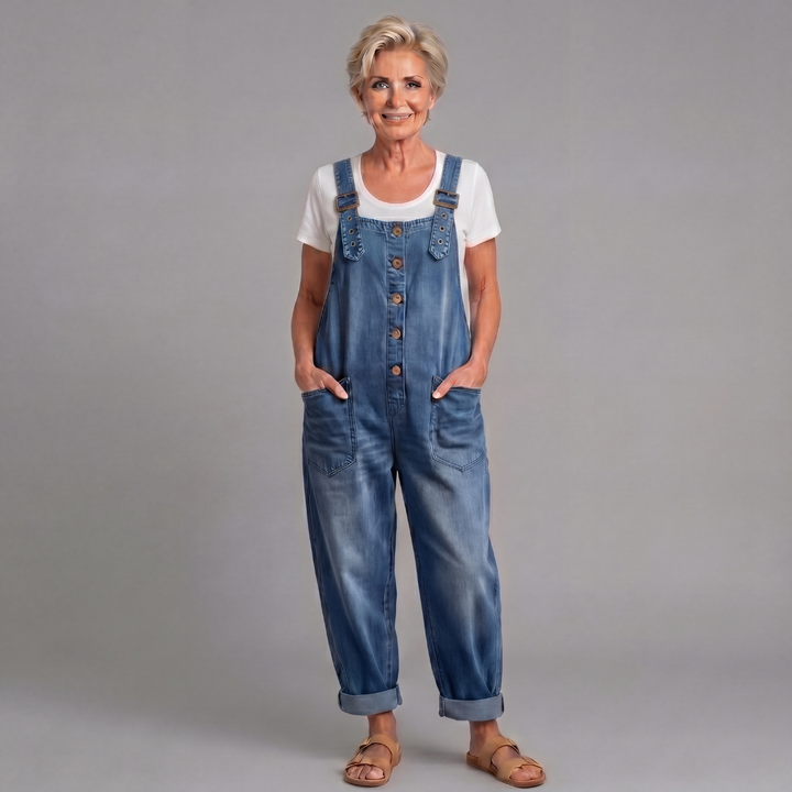 Rowella - Weiche Latzhose mit weitem Bein