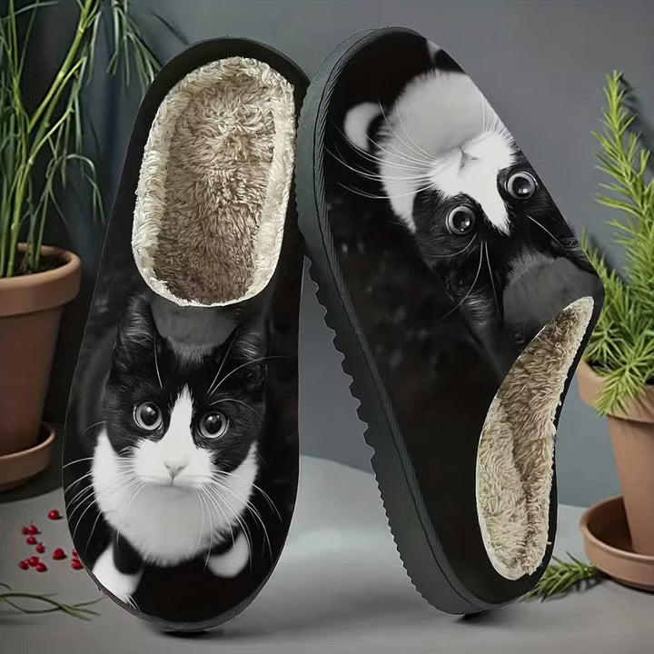 Zita - Ultraweiche Katzen-Print Hausschuhe