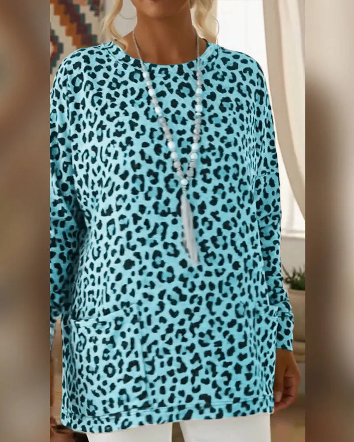Calivelle - Soft-Touch Langarmshirt mit Leopard-Print