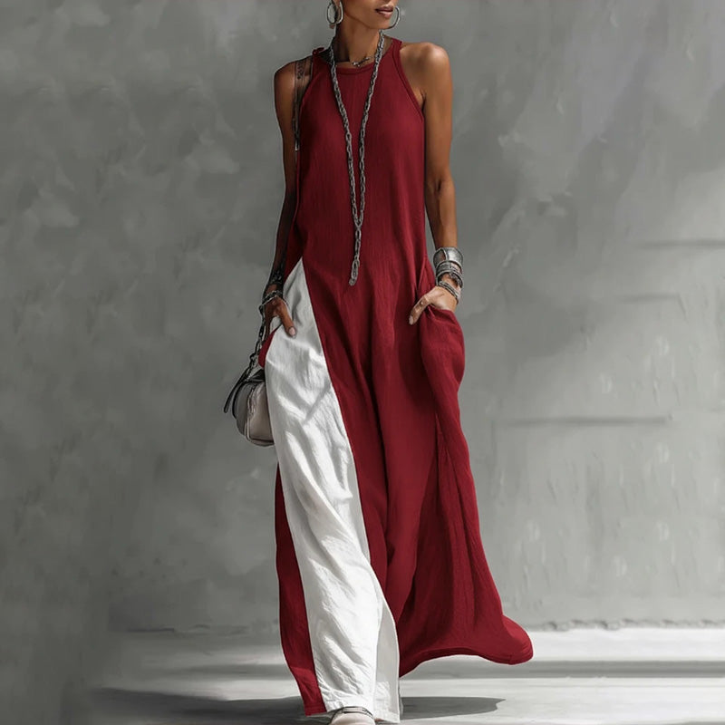 Zarella - Soft-Touch Colour-Blocking-Maxikleid