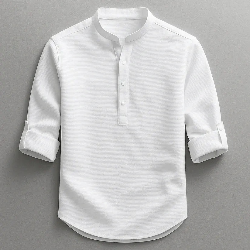 Jarvis - Strukturiertes Henley-Shirt