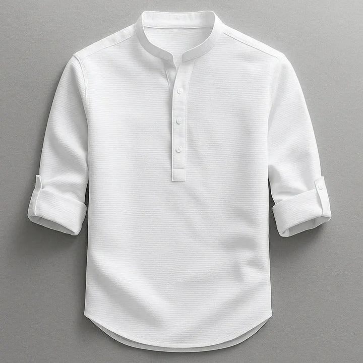 Jarvis - Strukturiertes Henley-Shirt