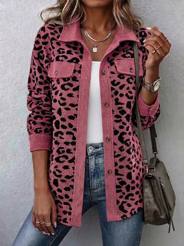 Miressia - Animal-Print-Cardigan mit Knopfleiste