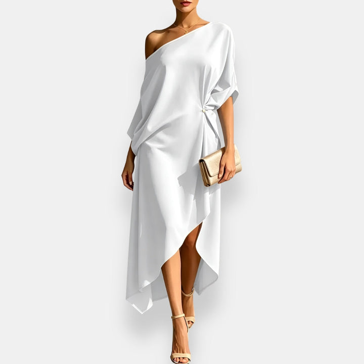 Edwina - fließendes asymmetrisches Abendkleid