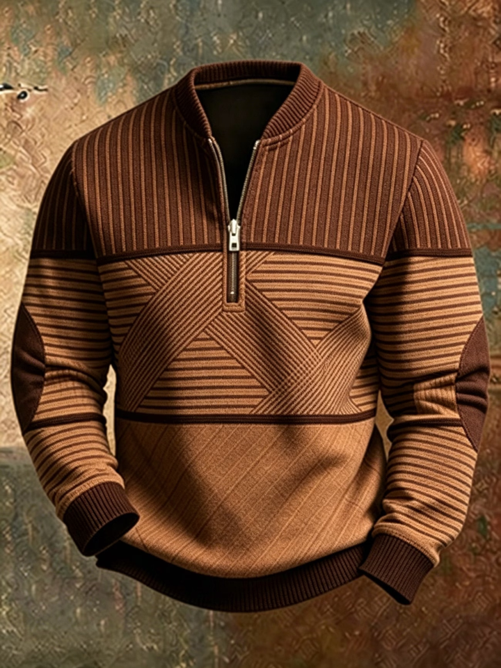 Anvar - Soft-Touch-Pullover mit Halbreißverschluss