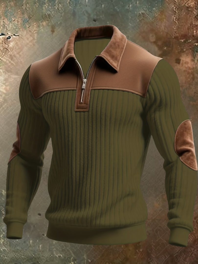 Cyrus - Strukturierter Half-Zip-Pullover