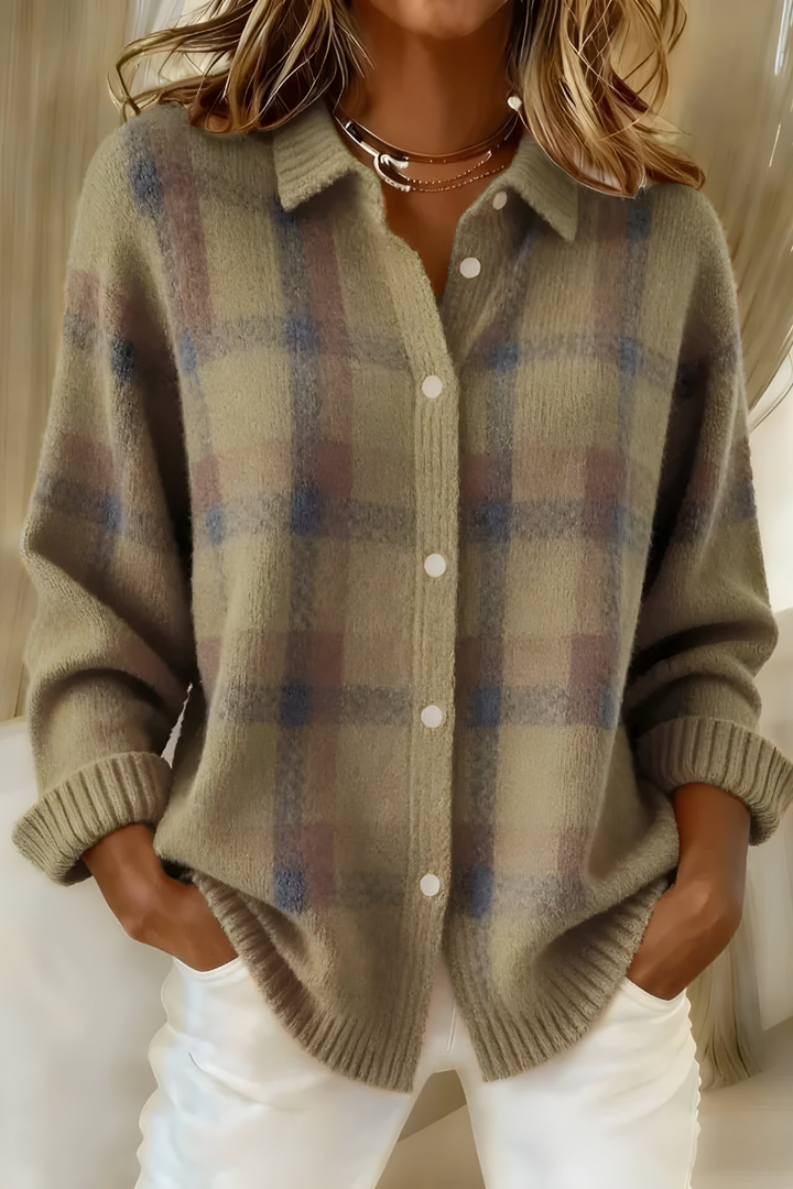 Ashara - Weicher Karo-Cardigan