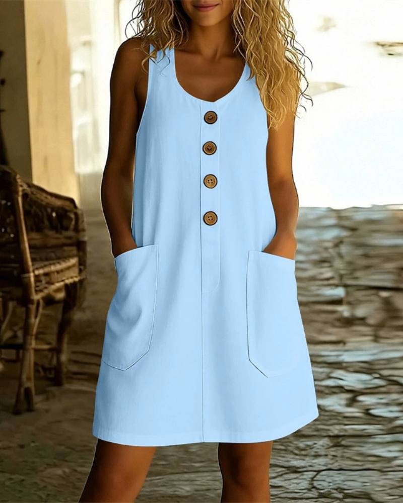 Katelin - Luftiges Sommerkleid mit Knopfleiste vorn