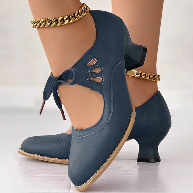 Veralyn - Vintage-Kitten-Heels mit Schnürung