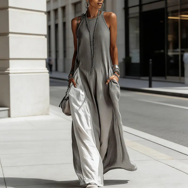 Zarella - Soft-Touch Colour-Blocking-Maxikleid
